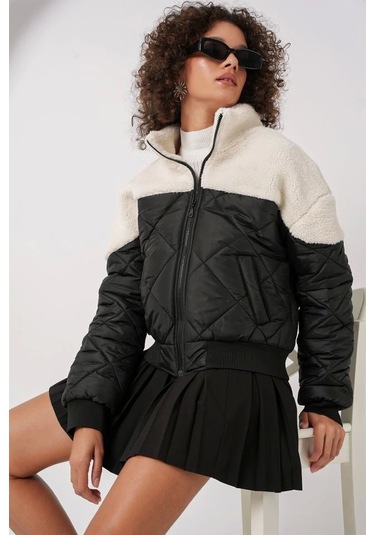 5195 Kapitone Şişme Mont - Ekru Ekru