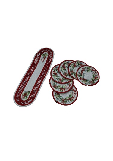 E38 El İşçiliği Yemek Seti Jüt Sepet,runner,supla Sunum Tabak Altlığı - 6167 Karışık