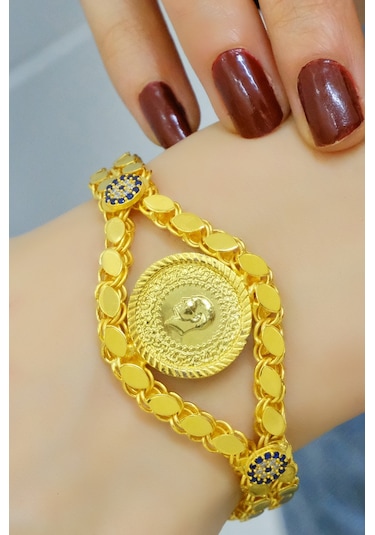 Pullu çeyrekli bileklik