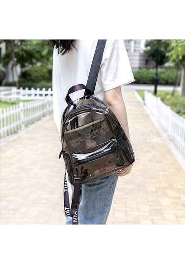 Sones Tınyat T9051 Bayanlar Jöle Çanta Su Geçirmez Pvc Şeffaf Sırt Çantası Turuncu