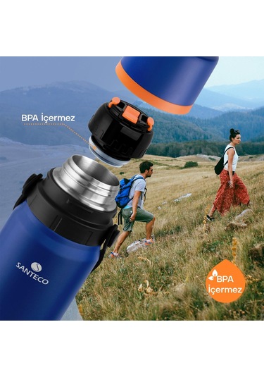 Schafer Santeco Çelik Termos 1200 Ml Mavi