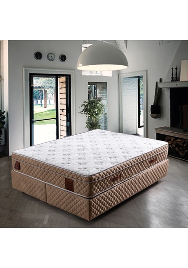 Setaymobilya Ortopedik Yatak,  Diamond Açık Kahve Ortopedik Yaylı Yatak