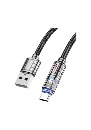 Hoco. U122 1.2m Lantern Usb To Type-c Şarj Data Kablosu - Siyah