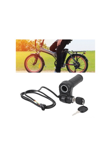 Xindoker Elektrikli Bisiklet Ve Scooter İçin Su Geçirmez Hız Kontrolü, Geri Vites Ve Anahtar Kilidi İle Kauçuk Tutamak Diğer