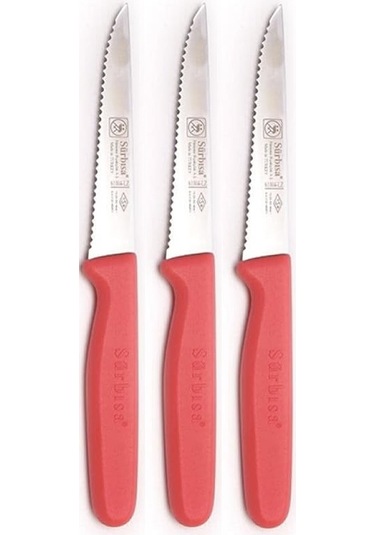 Sürbısa 3 Adet Sebze & Meyve Bıçağı Lazer Bilemeli Yavruağzı 61004-lz Yavruağzı