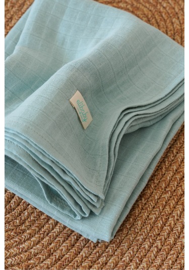 Organik Pamuk Çift Katlı Müslin Örtü Nil Yeşili 75x85 CM Nil Yeşili