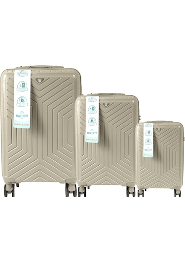 Metropolitan Sdr 103 Pp Valiz Seti - Büyük + Orta + Kabin Boy - Duman Camel