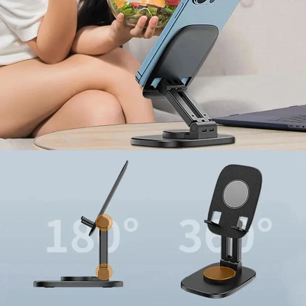 İpek Yıldızı 360 Döner Masaüstü Mobil Telefon Tutucu Standı