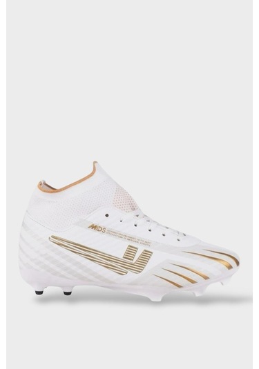 Boğazlı Krampon Çim Ve Halı Saha Futbol Ayakkabısı Beyaz - Altın Beyaz - Altın