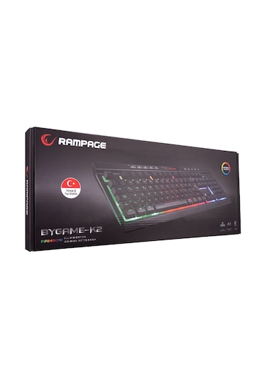 Rampage BYGAME-K2 Rainbow Aydınlatmalı Multimedia Oyuncu Klavye