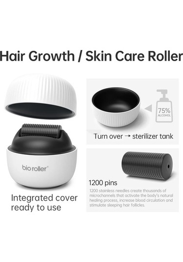 0.75 Bio Rulo G4 Mikroiğne Masajı 1200 Pins Titanyum Iğneler Sakal Saç Büyüme Bakımı Derma Rulo Yüz Cilt Bakımı Dermaroller Ik67f6 Çok Renkli