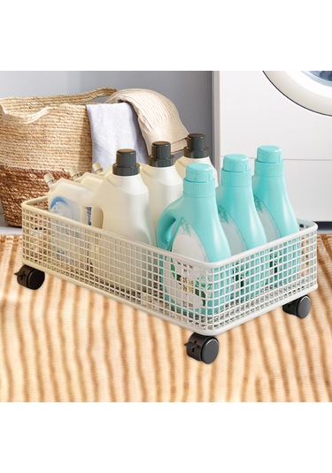 Suntek Lavabo Altı Düzenleyici 1 Katlı Tekerlekli Depolama Beyaz