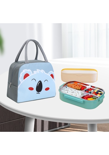 Taşınabilir Büyük Öğle Yemeği Kutusu Çantası Termal Tote Çanta Koala