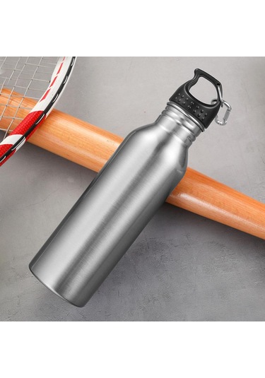 Suntek Paslanmaz Çelik Spor Su Şişesi Bisiklet Yürüyüş Gümüş Gümüş