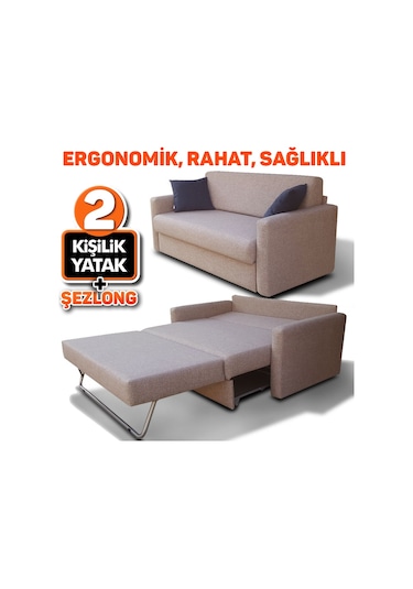 Seray 2 Kişilik Yataklı Şezlonglu Servol Çekyat Kanepe