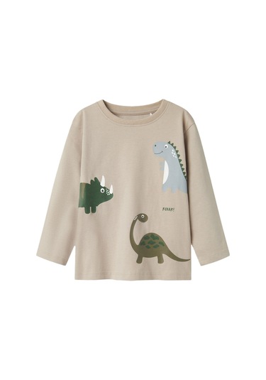 Name It Nmnbarry Nreg Ls Top Kahverengi Unisex Çocuk Kısa Kol T-shirt Kahverengi