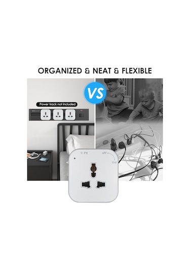 Monyee Güç Ray Sistemi İçin Uçaklı 3-pin Evrensel Soket, Akrilik Malzeme, Esnek Kullanim, Gümüş Renk Gümüş