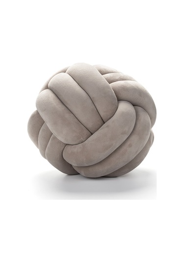 Tek Renkli Yastık, Üçlü İp Kristal Tüylü 22cm-9 Ekru