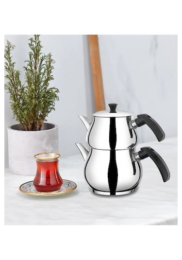 Yunusoğlu Home Antonio Mini Boy Siyah Çaydanlık Takımı