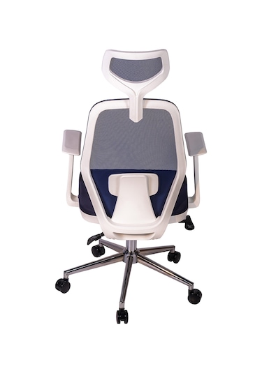 Ofisbazaar Dali Beyaz Fileli Yönetici Koltuğu Ergonomik Başlıklı Ofis Koltuğu Lacivert Lacivert