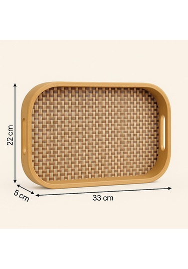 Dekorasyaa Bambu Dikdörtgen Tepsi 33cm X 22cm X 5cm Bambu