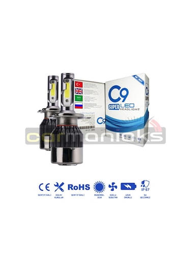 C9 Ultra White Led Xenon Soğutuculu Ön Far Ampulü 9400Lm 6000K 311291784