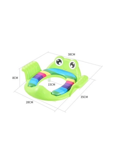 Kurbağa Model Çocuk-bebek Yanlardan Tutmalı Yumuşak Süngerli Klozet Kapağı Adaptörü Yeşil