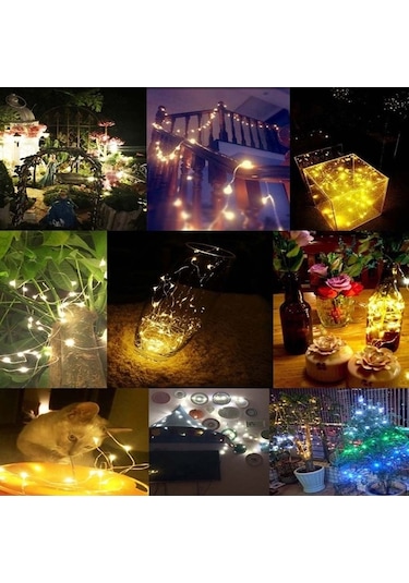 Tongxida 10m Ip65 Su Geçirmez Renkli Işık Güneş Paneli, Gümüş Tel Dize Işık, 100 Led Smd 0603 Peri Lambası Dekoratif Işık Diğer