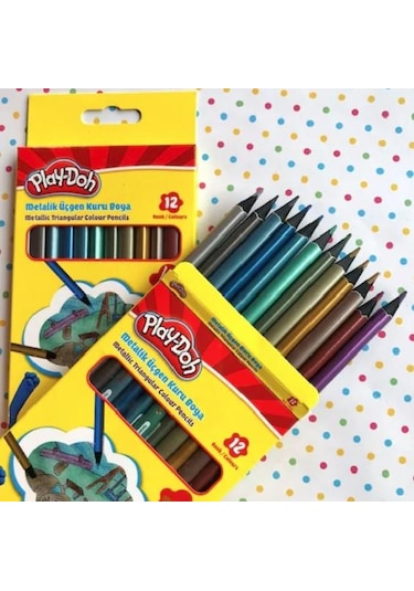 Playdoh Metalik Üçgen Kuru Boya 12 Renk