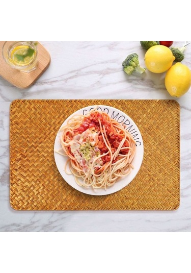 Ulzyvf X Turuncu Paket, Örtüsü, Masa Kahverengi İnç, İnç El Dokuması Doğal Denizotu 4'lü 17 12 - Pf Kahverengi - Turuncu