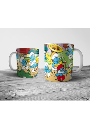 Şirinler Kupa Bardak Model 2 Beyaz