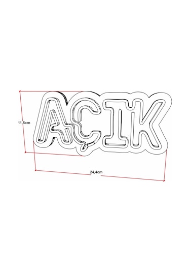 Açık Yazısı Neon Led Dükkan - İşyeri - Kapı Yazısı Pembe Pembe