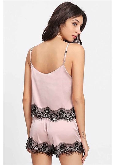 Merry See Dantel Işlemeli Saten Sortlu Gecelik Takım (405171404)