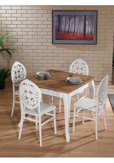 4 Adet Venüs Mutfak Balkon Sandalye-Beyaz