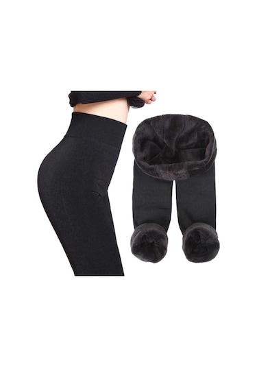 Momslab Kadın Siyah Içi Peluş Taytkarışık L/Xl Siyah