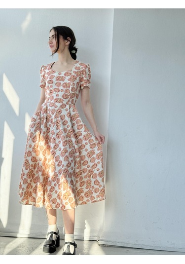 Retrobird Tasarım Matilda Uzun Elbise Kadın Somon-13836 Somon