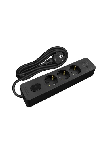 Seldur Kablolu Usb/type-c 3'lü 2 Metre Siyah Grup Priz 2 M