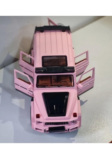 Pembe Jip Mercedes G63 G Class Metal Diecast Model Araç Çek Bırak