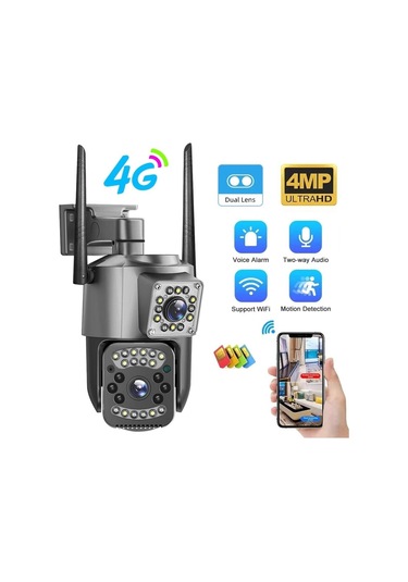 4g Çift Kameralı Sim Kart İle Çalışan Elektrikl Ptz Kamera Hafıza Kartı lidir -135271