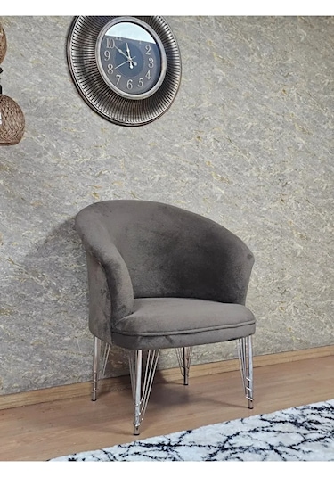 Tekli Teddy Krom Kaplama Telli Ayak Çay Seti Koltuk Tekli Berjer Çok Renkli