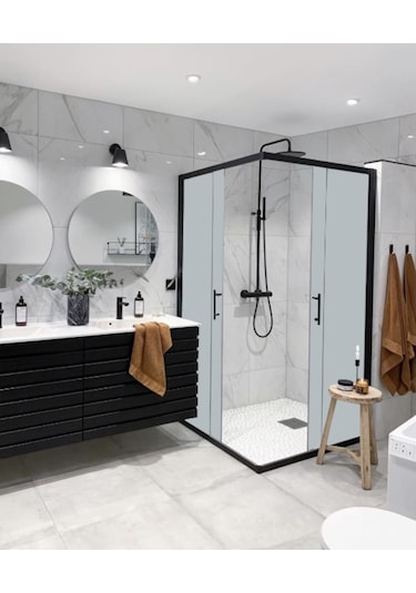 Blackline Siyah Köşe Kumlu 5 Mm Temperli Cam Duşakabin H:190 Siyah