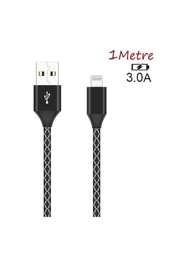 Ally Apple iPhone Uyumlu 13-12 11 3.0A Hızlı Halat Usb Şarj Kablosu 1 MM