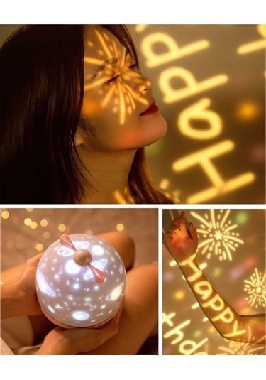 Ximistore9 Led Yıldız Gökyüzü Projeksiyonu, Usb Şarjlı Gece Lambası, Farklı Renk Seçenekleriyle Ev Dekorasyonu Aleti