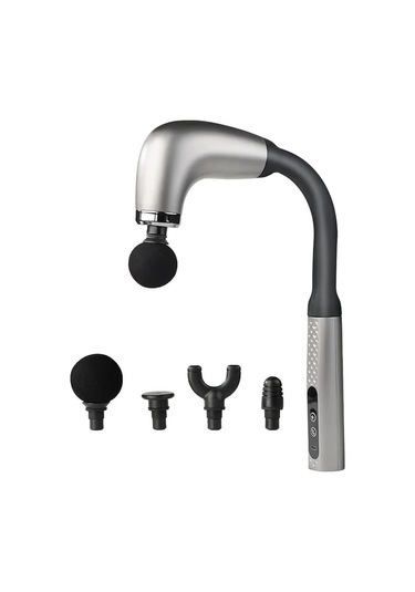 Fochsia Hooke Green Derin Doku Kas Gevşetici Masaj Tabancası Uzun Saplı 9 Masaj Modu 9 Şiddet Ayarı 4 Başlık Düşük Gürültü Usb Şarj Lcd Ekran Gri