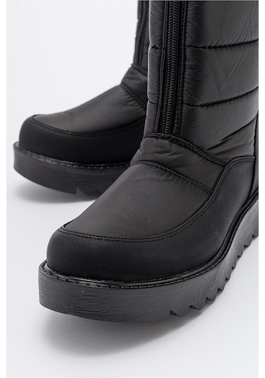 Luvishoes Vay Siyah Fermuarlı Kadın Kar Botu Siyah