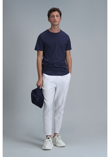 Lufian Erkek Junya Basic T-shirt 111020203 Açık Lacivert