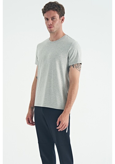 Air Jones Tommy Life Calvin Gri Melanj Basic Erkek T-shirt - 88245 GRI MELANJ