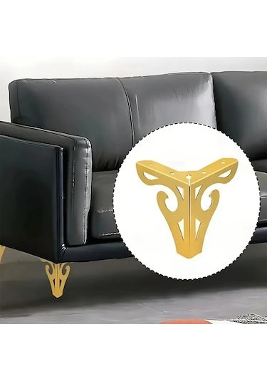 Hightower Siyah 4 Adet Minimalist Mobilya Ayakları, Ayarlanabilir Dayanıklı Metal Bacaklar Siyah