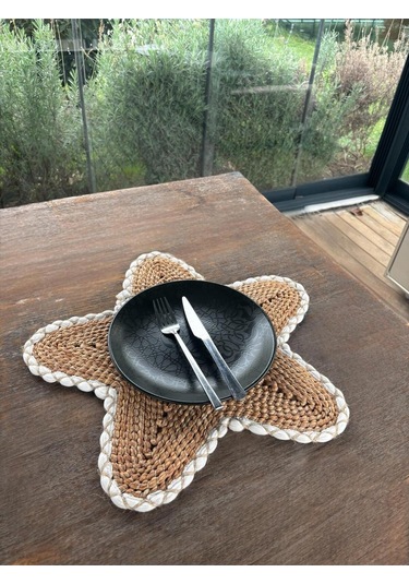 Yıldız Amerikan Servis - Leke Tutmaz- Kahverengi - Beyaz 44 X 44 Cm 1 Adet Kahverengi