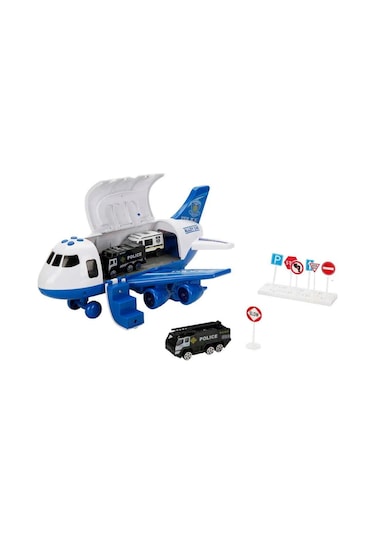 Maxx Wheels Sesli Ve Işıklı Sürtmeli Polis Uçağı
